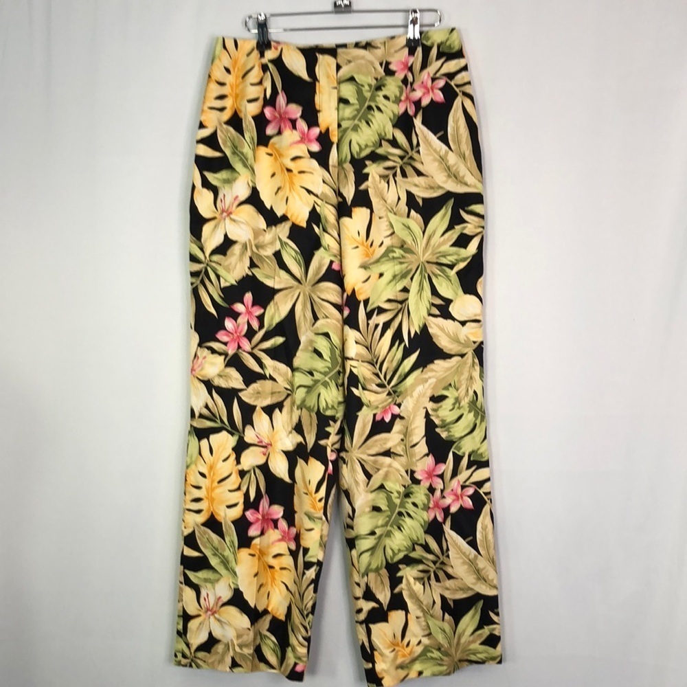 Talbots Pure Silk Tropical Wide Leg Pants Size 10